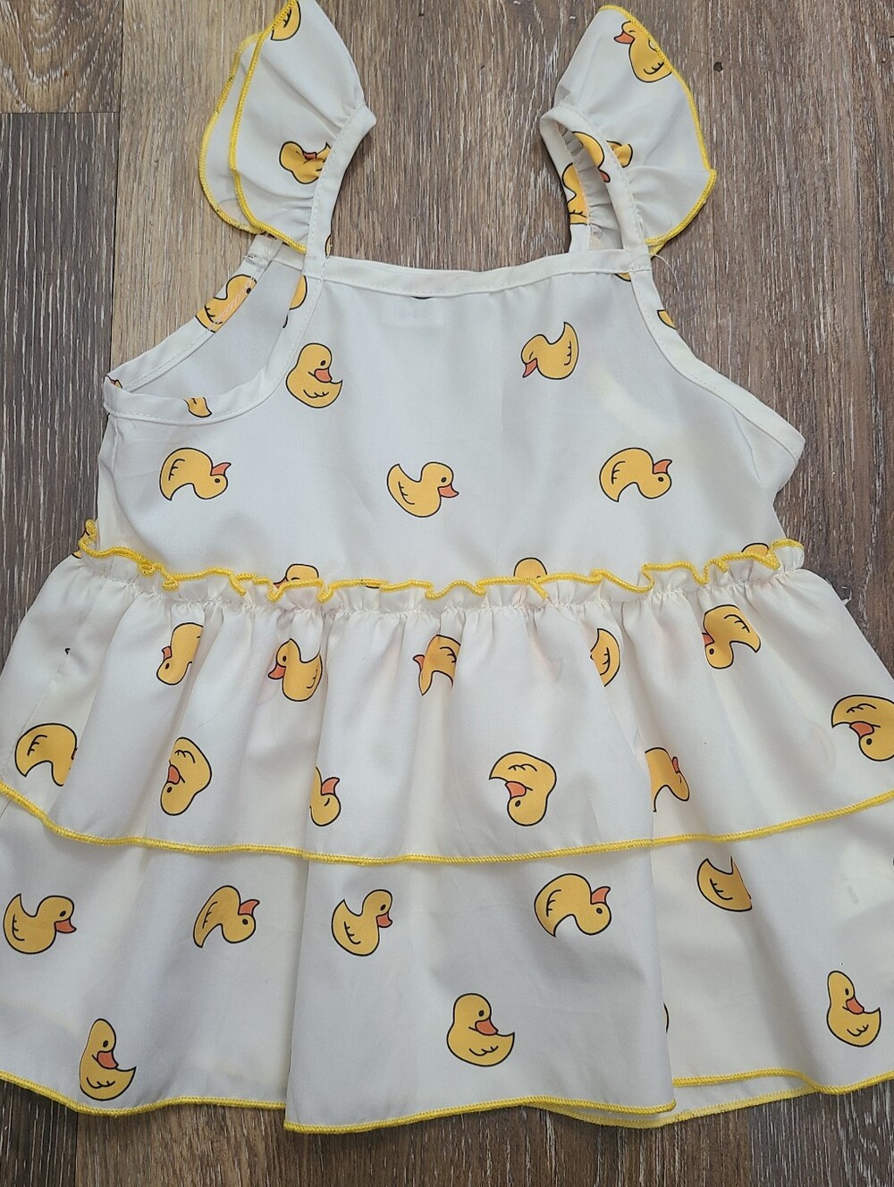 Ruffled Duck Print Toddlers Top Size 3-4T